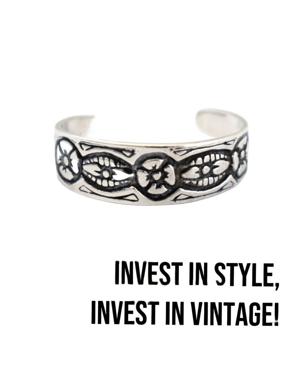 Silver 925 VINTAGE Flowers Leaves Boho Vintage Southwestern 70's